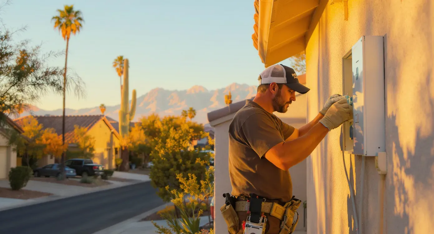 Phoenix Metro Electrical professional working on a residential AC unit