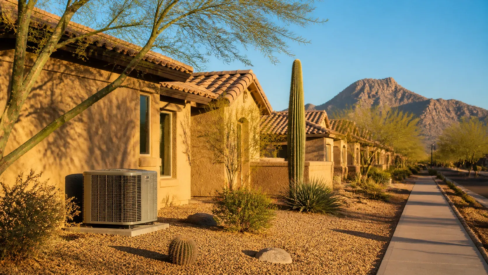 Phoenix Metro HVAC professional working on a residential AC unit